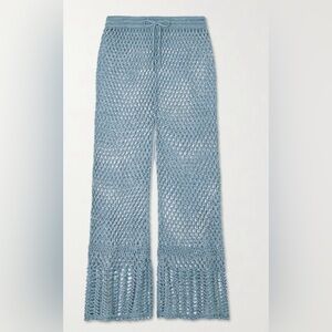 NWOT Cult Gaia Iriel Crochet-Knit Flare Pant in Blue. Size M.
